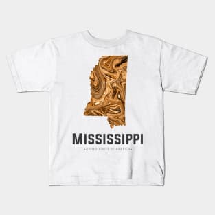 Mississippi state map abstract gold Kids T-Shirt